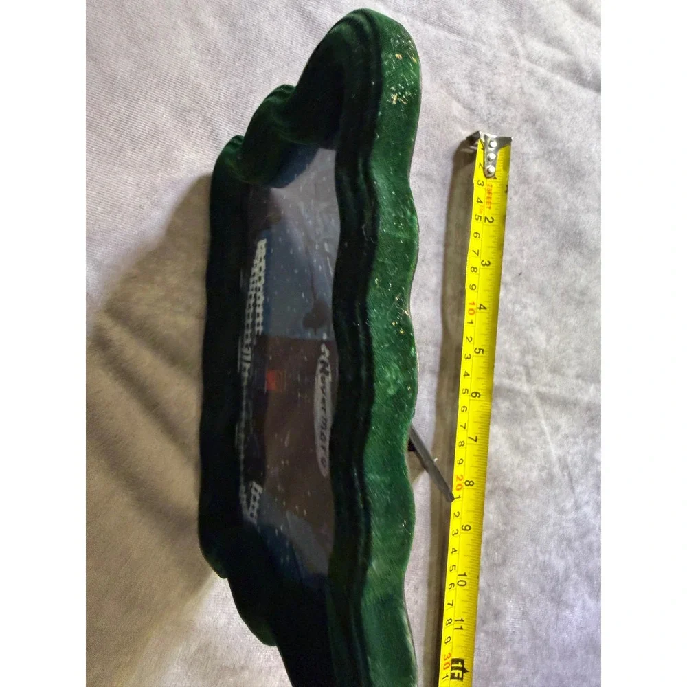 Tahari Home Green Velvet Wavy Scalloped Picture Frame 8x10 Forest Green Decor